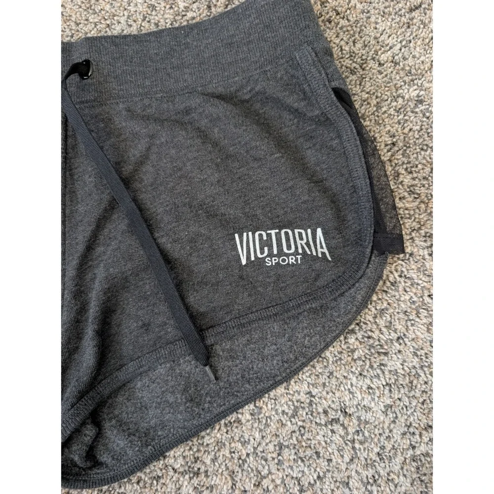 Victoria Sport Womens Charcoal Gray Mesh Side Dolphin Athletic Shorts Size Small